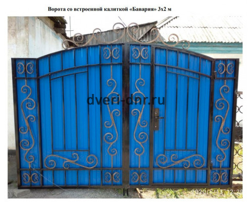 Ворота со встроенной калиткой "Бавария" купить в Донецке, Макеевке ДНР, цена онлайн